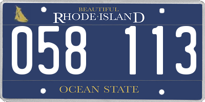 RI license plate 058113