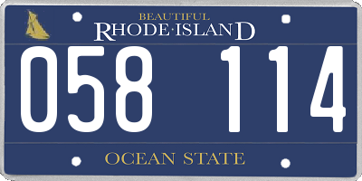 RI license plate 058114