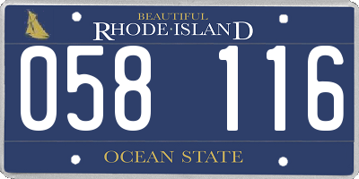 RI license plate 058116
