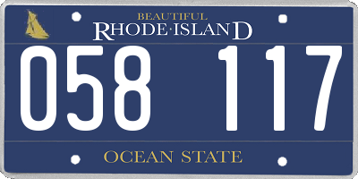 RI license plate 058117