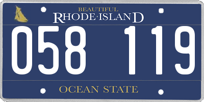 RI license plate 058119