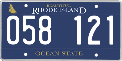 RI license plate 058121