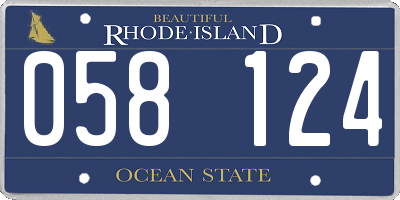 RI license plate 058124