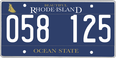 RI license plate 058125