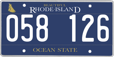 RI license plate 058126