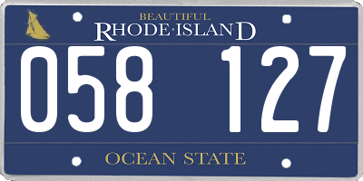 RI license plate 058127