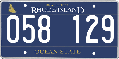 RI license plate 058129