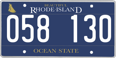 RI license plate 058130