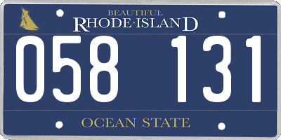 RI license plate 058131