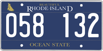 RI license plate 058132