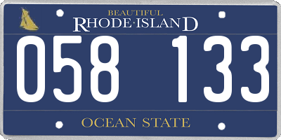 RI license plate 058133