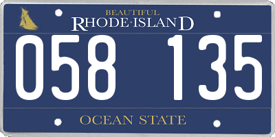 RI license plate 058135