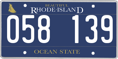RI license plate 058139