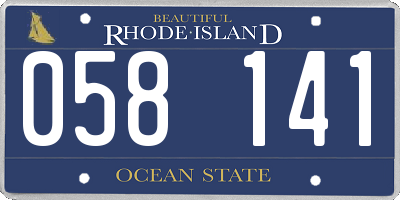 RI license plate 058141