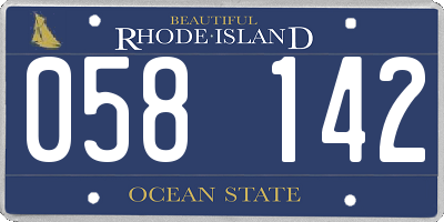 RI license plate 058142
