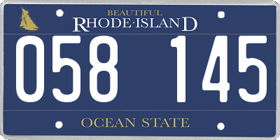 RI license plate 058145