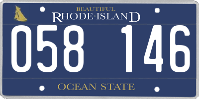 RI license plate 058146