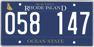 RI license plate 058147