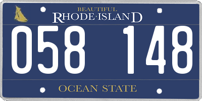 RI license plate 058148