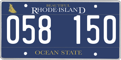RI license plate 058150