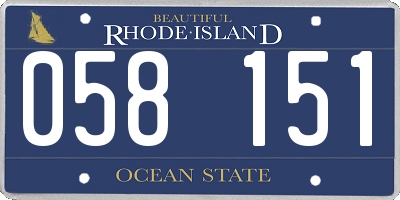 RI license plate 058151