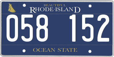 RI license plate 058152