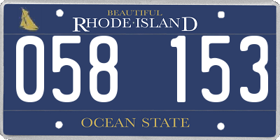 RI license plate 058153