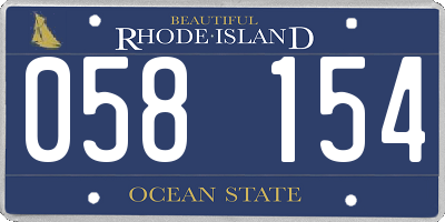 RI license plate 058154