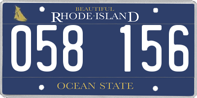 RI license plate 058156