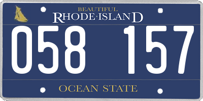 RI license plate 058157