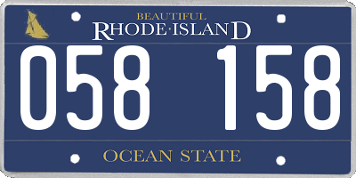 RI license plate 058158