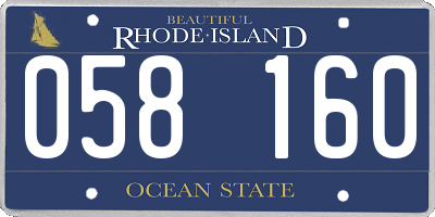 RI license plate 058160