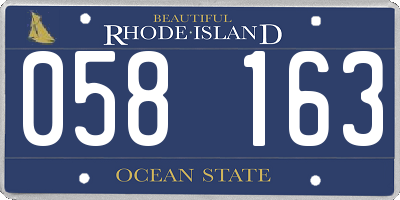 RI license plate 058163