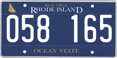 RI license plate 058165