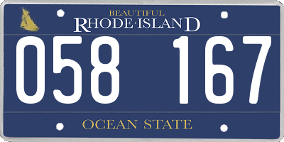 RI license plate 058167