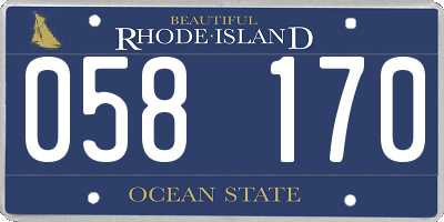 RI license plate 058170