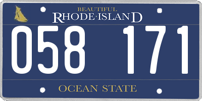 RI license plate 058171