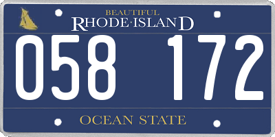 RI license plate 058172