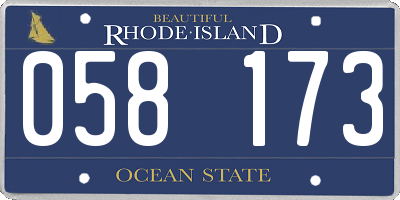 RI license plate 058173