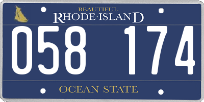 RI license plate 058174