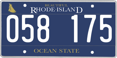 RI license plate 058175
