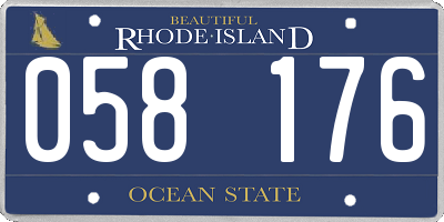 RI license plate 058176