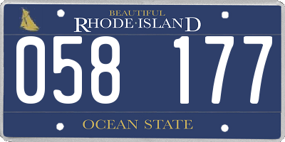 RI license plate 058177