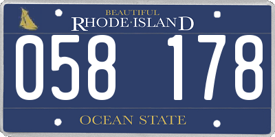 RI license plate 058178