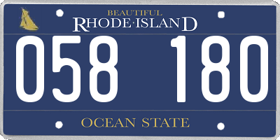 RI license plate 058180