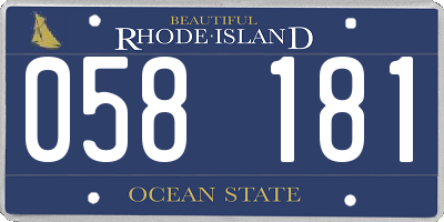 RI license plate 058181