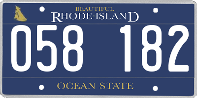 RI license plate 058182