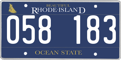 RI license plate 058183