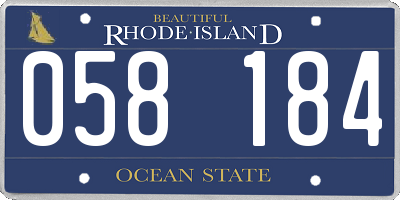 RI license plate 058184