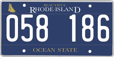 RI license plate 058186
